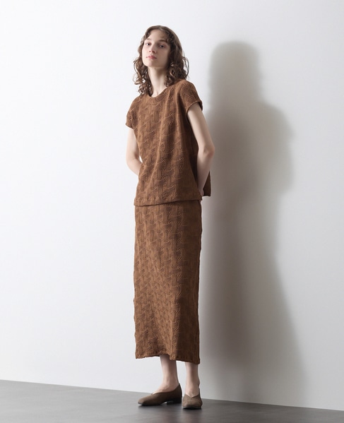 ジャガードナロースカート 詳細画像 ブラウン 2