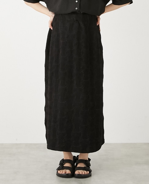 ジャガードナロースカート 詳細画像 ブラック 1