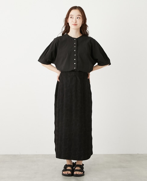 ジャガードナロースカート 詳細画像 ブラック 2