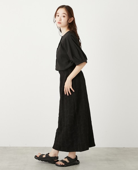 ジャガードナロースカート 詳細画像 ブラック 4