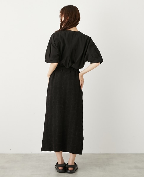 ジャガードナロースカート 詳細画像 ブラック 5