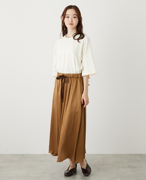 【LOURMARIN】ナローフレアースカート 詳細画像 キャメル 3