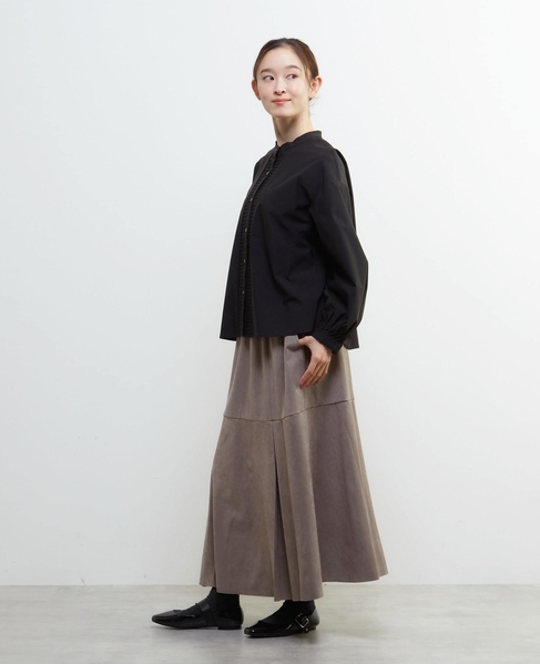 【LOURMARIN】タックフレアーナロースカート 詳細画像 グレー 4