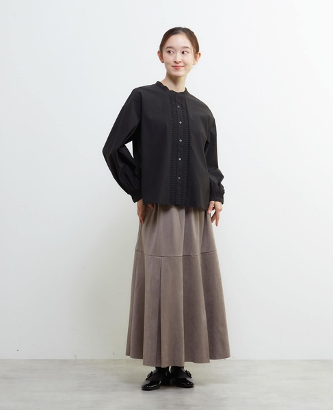 【LOURMARIN】タックフレアーナロースカート 詳細画像 グレー 9