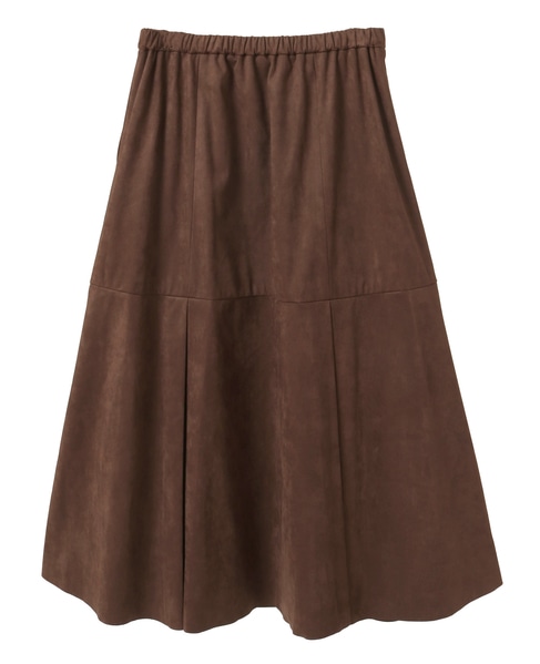 【LOURMARIN】タックフレアーナロースカート 詳細画像 ブラウン 11