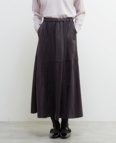 【LOURMARIN】タックフレアーナロースカート 詳細画像 チャコールグレー 1