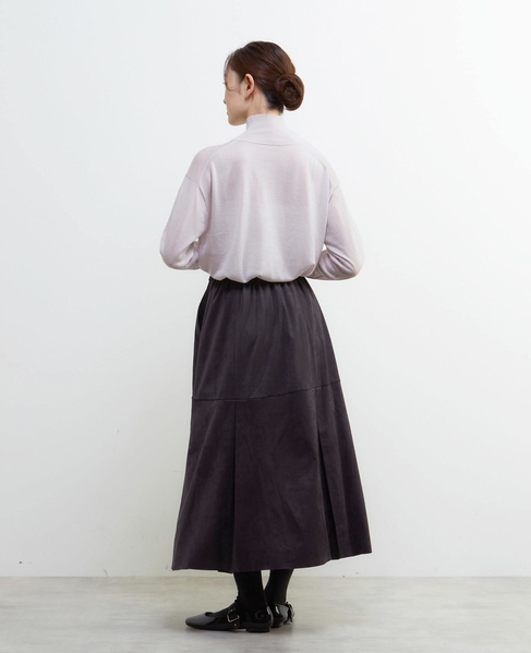 【LOURMARIN】タックフレアーナロースカート 詳細画像 チャコールグレー 4