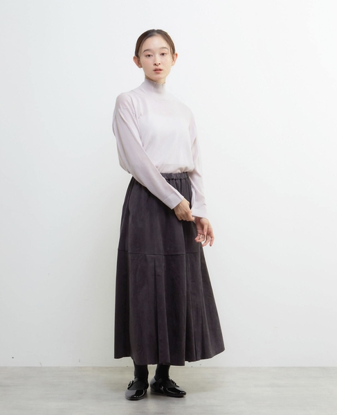 【LOURMARIN】タックフレアーナロースカート 詳細画像 チャコールグレー 7