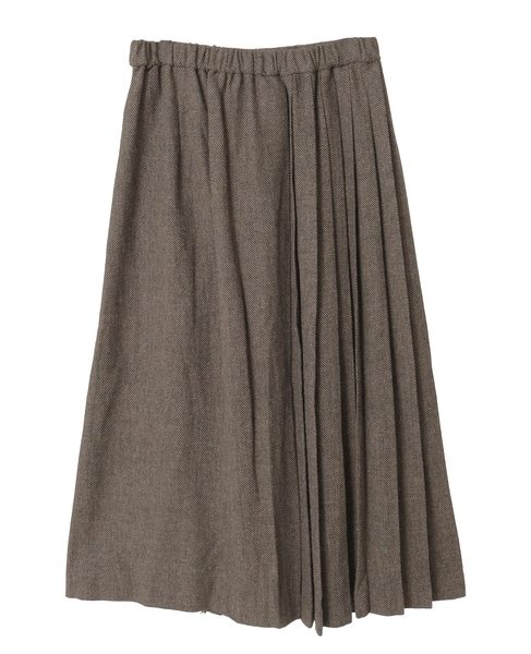 【LOURMARIN】ラップ風プリーツスカート 詳細画像 ブラウン 10