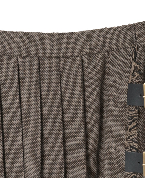 【LOURMARIN】ラップ風プリーツスカート 詳細画像 ブラウン 11