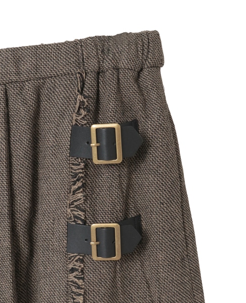 【LOURMARIN】ラップ風プリーツスカート 詳細画像 ブラウン 13