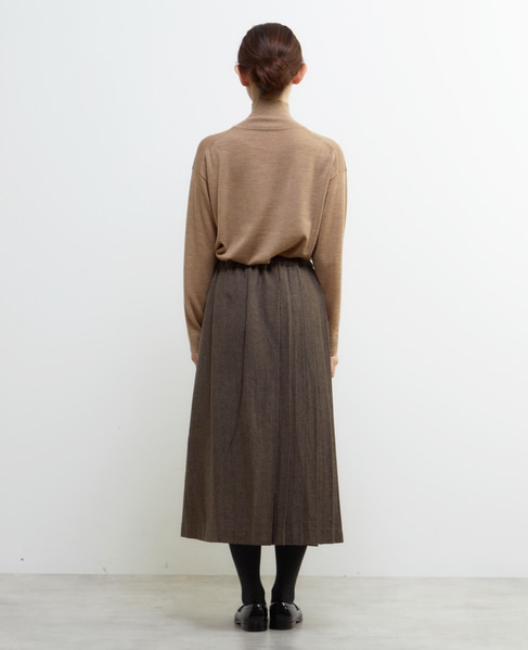 【LOURMARIN】ラップ風プリーツスカート 詳細画像 ブラウン 5