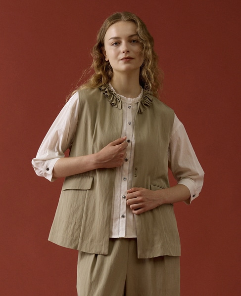 【LOURMARIN】フリルジレ 詳細画像 ベージュ 1