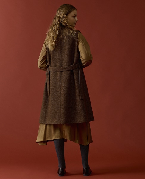 【LOURMARIN】ベルト付きロングジレ 詳細画像 ブラウン 4