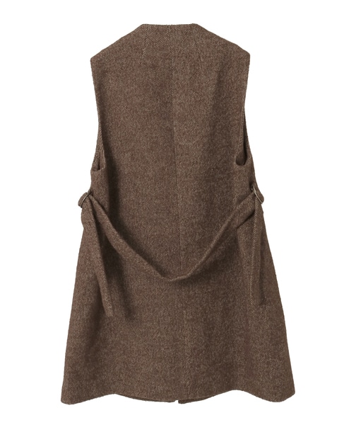 【LOURMARIN】ベルト付きロングジレ 詳細画像 ブラウン 6