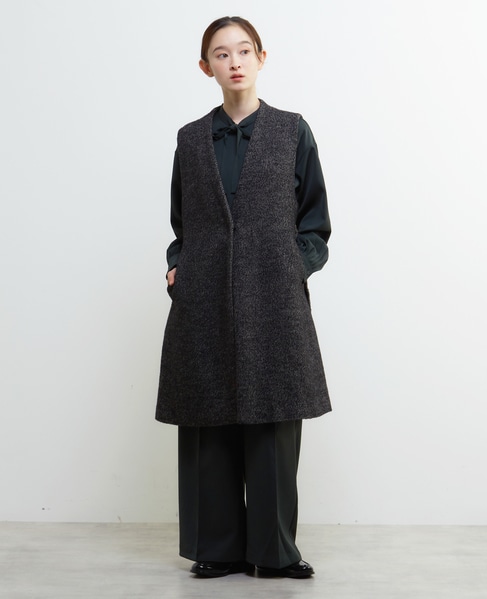 【LOURMARIN】ベルト付きロングジレ 詳細画像 ブラック 2