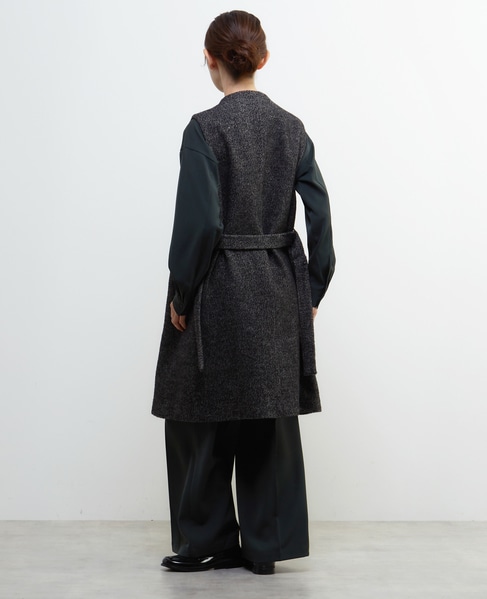 【LOURMARIN】ベルト付きロングジレ 詳細画像 ブラック 3