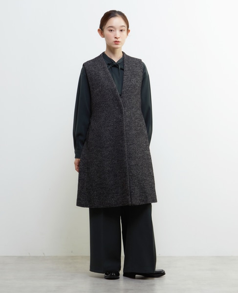 【LOURMARIN】ベルト付きロングジレ 詳細画像 ブラック 7