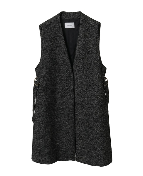 【LOURMARIN】ベルト付きロングジレ 詳細画像 ブラック 9