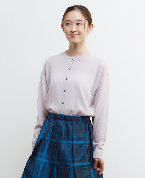 メリノウールクルーネックカーディガン 詳細画像 ライトグレー 1