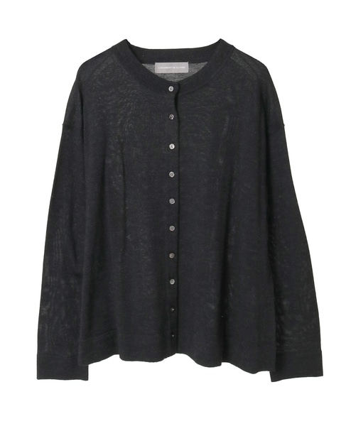 メリノウールクルーネックカーディガン 詳細画像 チャコールグレー 4