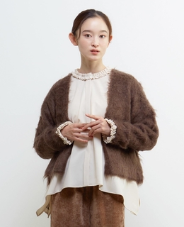 ロングシャギーショートカーディガン