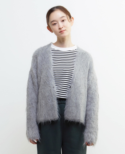 ロングシャギーショートカーディガン 詳細画像 ミディアムグレー 1