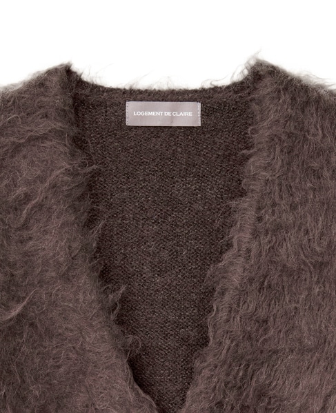 ロングシャギーショートカーディガン 詳細画像 ブラウン 12