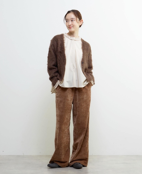 ロングシャギーショートカーディガン 詳細画像 ブラウン 3