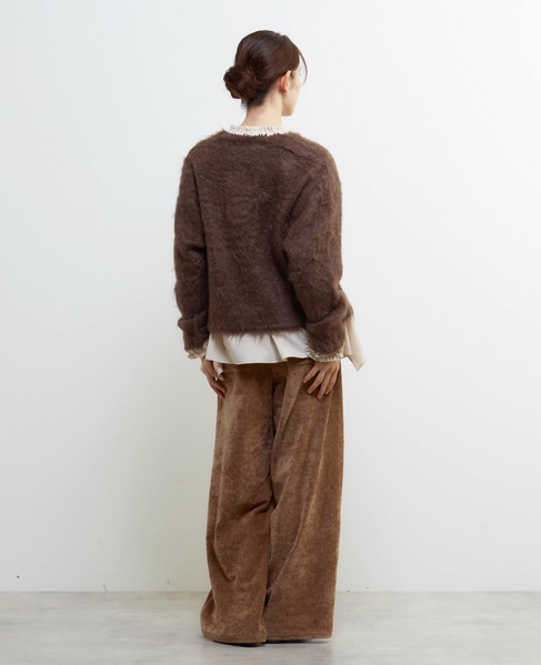 ロングシャギーショートカーディガン 詳細画像 ブラウン 5
