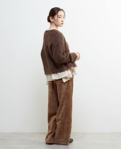 ロングシャギーショートカーディガン 詳細画像 ブラウン 6