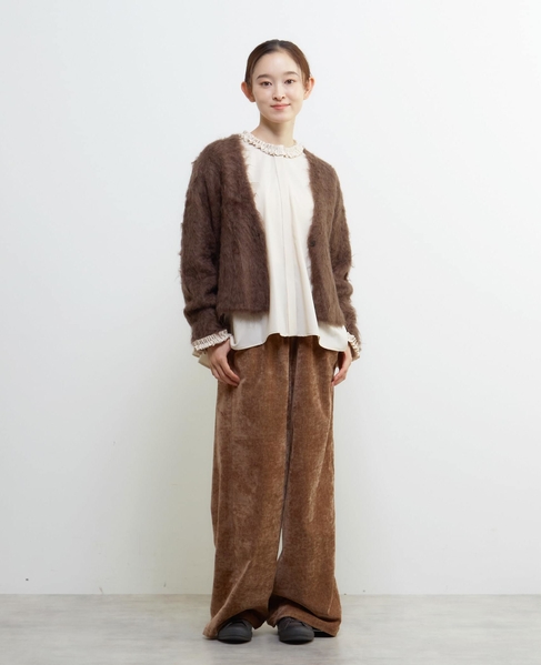 ロングシャギーショートカーディガン 詳細画像 ブラウン 8