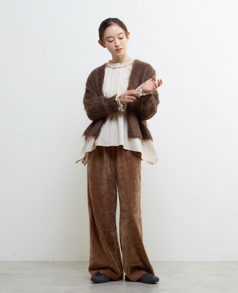 ロングシャギーショートカーディガン 詳細画像 ブラウン 9