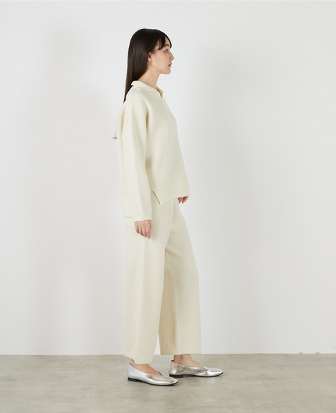 【LOURMARIN】ニットイージーストレートパンツ 詳細画像 オフホワイト 7
