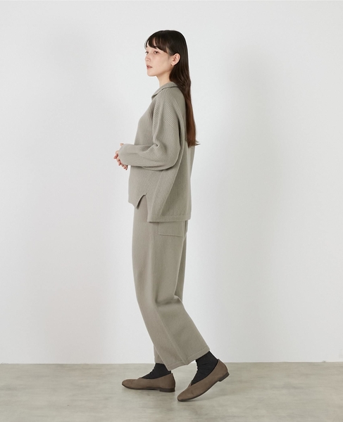 【LOURMARIN】ニットイージーストレートパンツ 詳細画像 グレー 5