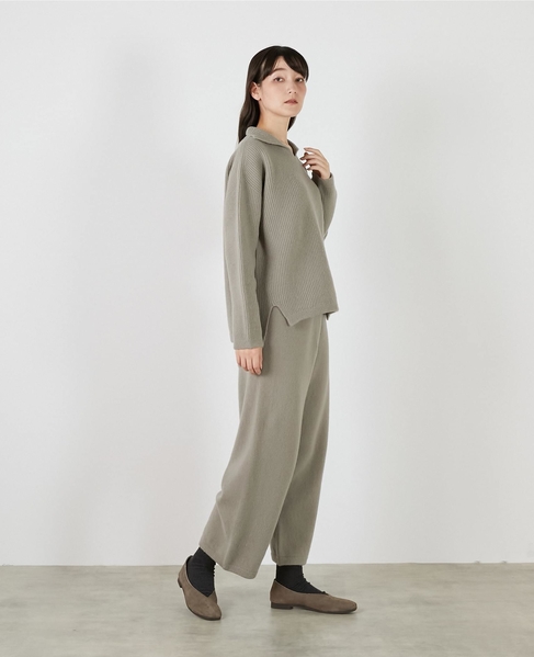 【LOURMARIN】ニットイージーストレートパンツ 詳細画像 グレー 7
