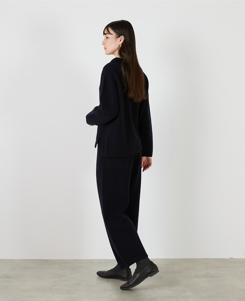 【LOURMARIN】ニットイージーストレートパンツ 詳細画像 ネイビー 4