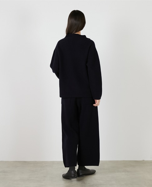 【LOURMARIN】ニットイージーストレートパンツ 詳細画像 ネイビー 5