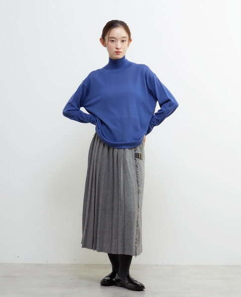 メリノウールハイネックニットプルオーバー 詳細画像 ブルー 2