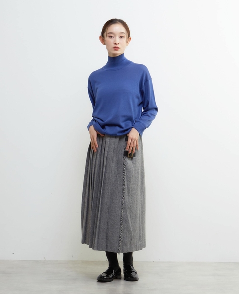 メリノウールハイネックニットプルオーバー 詳細画像 ブルー 4
