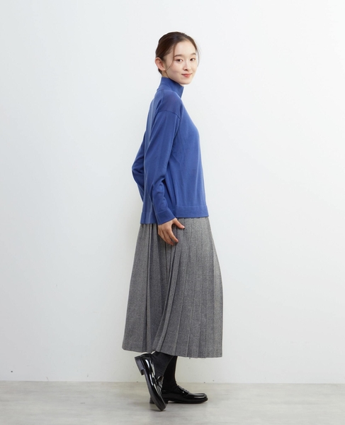 メリノウールハイネックニットプルオーバー 詳細画像 ブルー 7