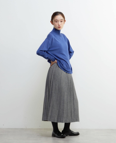 メリノウールハイネックニットプルオーバー 詳細画像 ブルー 8