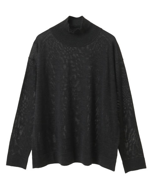 メリノウールハイネックニットプルオーバー 詳細画像 チャコールグレー 11