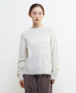 ロングシャギークルーネックプルニット