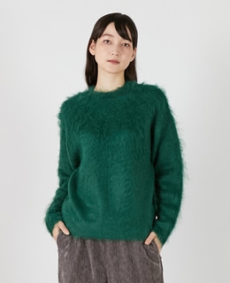 ロングシャギークルーネックプルニット