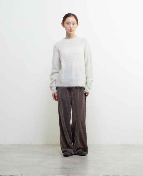 ロングシャギークルーネックプルニット 詳細画像 ライトグレー 2