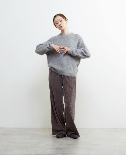 ロングシャギークルーネックプルニット 詳細画像 ミディアムグレー 9