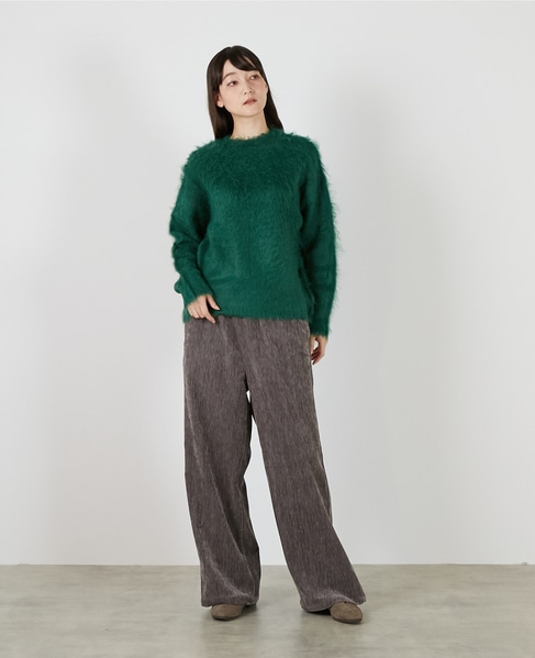 ロングシャギークルーネックプルニット 詳細画像 モスグリーン 10