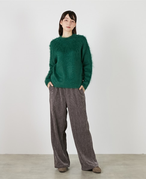 ロングシャギークルーネックプルニット 詳細画像 モスグリーン 2