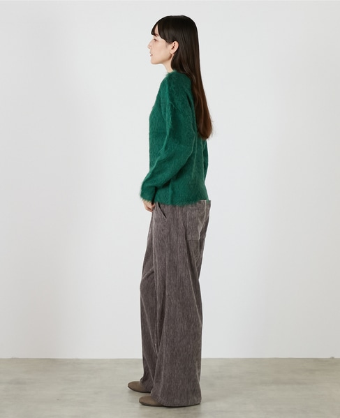 ロングシャギークルーネックプルニット 詳細画像 モスグリーン 4